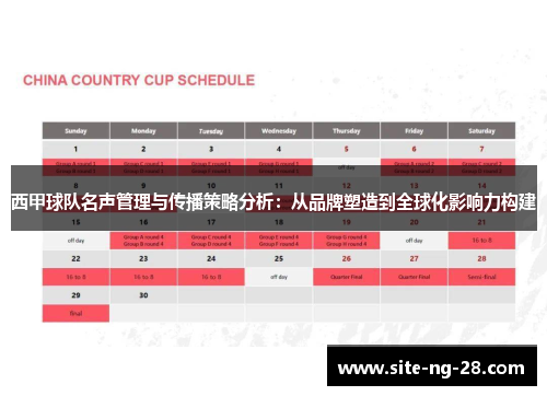 西甲球队名声管理与传播策略分析：从品牌塑造到全球化影响力构建